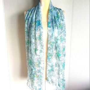 Womens kensie Blue With Lemay Silver Streaks And Sequence Medium Scarf